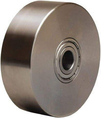 Hamilton - 4 Inch Diameter x 2 Inch Wide, Stainless Steel Caster Wheel - 850 Lb. Capacity, 2-1/4 Inch Hub Length, 3/4 Inch Axle Diameter, Delrin Bearing - USA Tool & Supply