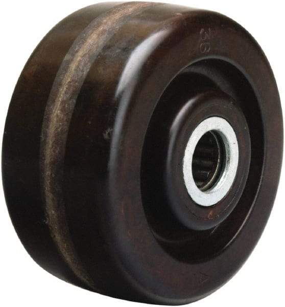 Hamilton - 4 Inch Diameter x 1-1/4 Inch Wide, Phenolic Caster Wheel - 250 Lb. Capacity, 1-3/8 Inch Hub Length, 1/2 Inch Axle Diameter, Plain Bore Bearing - USA Tool & Supply