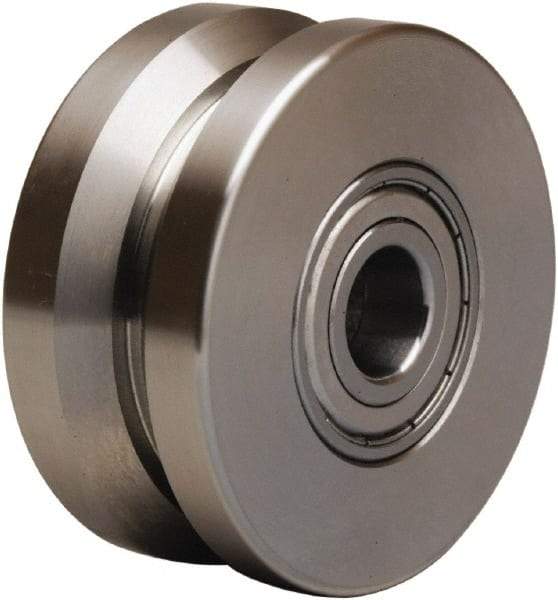 Hamilton - 3 Inch Diameter x 1-3/8 Inch Wide, Stainless Steel Caster Wheel - 450 Lb. Capacity, 1-3/8 Inch Hub Length, 1/2 Inch Axle Diameter, Plain Bore Bearing - USA Tool & Supply