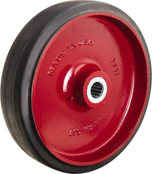 Hamilton - 16 Inch Diameter x 4 Inch Wide, Rubber on Cast Iron Caster Wheel - 1,990 Lb. Capacity, 4-1/4 Inch Hub Length, 2-7/16 Inch Axle Diameter, Plain Bore Bearing - USA Tool & Supply