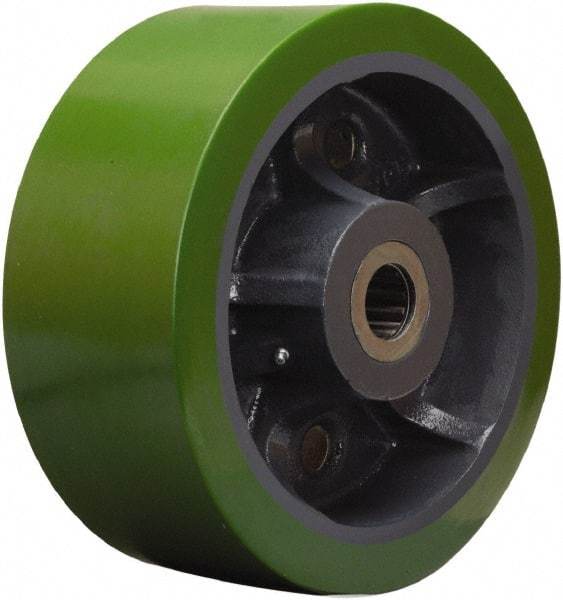 Hamilton - 12 Inch Diameter x 5 Inch Wide, Polyurethane on Cast Iron Caster Wheel - 6,200 Lb. Capacity, 5-1/4 Inch Hub Length, 1-1/4 Inch Axle Diameter, Tapered Roller Bearing - USA Tool & Supply