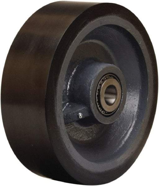 Hamilton - 12 Inch Diameter x 4 Inch Wide, Polyurethane on Forged Steel Caster Wheel - 7,800 Lb. Capacity, 4-1/4 Inch Hub Length, 1 Inch Axle Diameter, Sealed Precision Ball Bearing - USA Tool & Supply