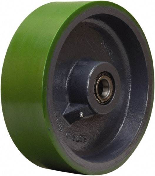 Hamilton - 12 Inch Diameter x 4 Inch Wide, Polyurethane on Cast Iron Caster Wheel - 4,800 Lb. Capacity, 4-1/4 Inch Hub Length, 1-1/4 Inch Axle Diameter, Tapered Roller Bearing - USA Tool & Supply