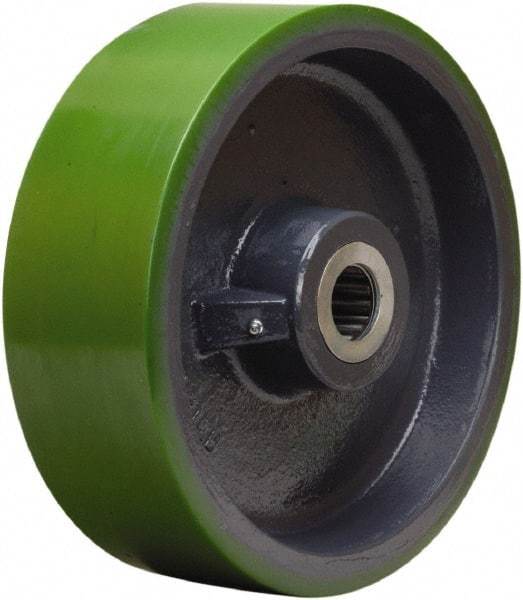 Hamilton - 12 Inch Diameter x 4 Inch Wide, Polyurethane on Cast Iron Caster Wheel - 4,800 Lb. Capacity, 4-1/4 Inch Hub Length, 1-1/2 Inch Axle Diameter, Straight Roller Bearing - USA Tool & Supply