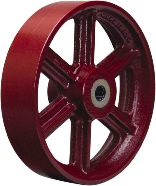 Hamilton - 16 Inch Diameter x 3 Inch Wide, Cast Iron Caster Wheel - 2,500 Lb. Capacity, 3-1/4 Inch Hub Length, 1 Inch Axle Diameter, Straight Roller Bearing - USA Tool & Supply