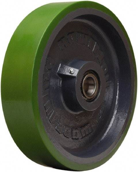 Hamilton - 12 Inch Diameter x 3 Inch Wide, Polyurethane on Cast Iron Caster Wheel - 3,500 Lb. Capacity, 3-1/4 Inch Hub Length, 1 Inch Axle Diameter, Tapered Roller Bearing - USA Tool & Supply