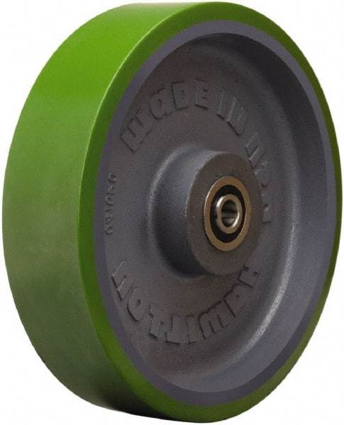 Hamilton - 12 Inch Diameter x 3 Inch Wide, Polyurethane on Cast Iron Caster Wheel - 3,500 Lb. Capacity, 3-1/2 Inch Hub Length, 1 Inch Axle Diameter, Sealed Precision Ball Bearing - USA Tool & Supply