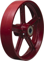 Hamilton - 12 Inch Diameter x 2 Inch Wide, Cast Iron Caster Wheel - 1,200 Lb. Capacity, 2-3/4 Inch Hub Length, 3/4 Inch Axle Diameter, Straight Roller Bearing - USA Tool & Supply