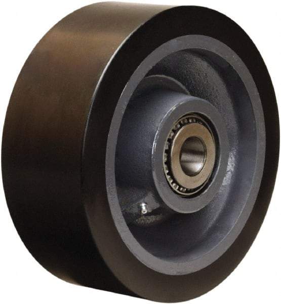 Hamilton - 10 Inch Diameter x 4 Inch Wide, Polyurethane on Forged Steel Caster Wheel - 6,500 Lb. Capacity, 4-1/4 Inch Hub Length, 1-1/4 Inch Axle Diameter, Tapered Roller Bearing - USA Tool & Supply