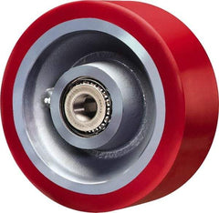 Hamilton - 8 Inch Diameter x 3 Inch Wide, Polyurethane on Forged Steel Caster Wheel - 4,200 Lb. Capacity, 3-1/4 Inch Hub Length, 1 Inch Axle Diameter, Tapered Roller Bearing - USA Tool & Supply