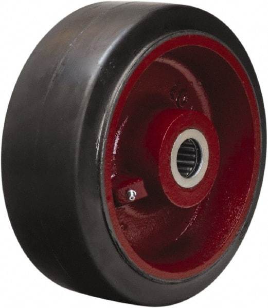 Hamilton - 10 Inch Diameter x 4 Inch Wide, Rubber on Cast Iron Caster Wheel - 1,400 Lb. Capacity, 4-1/4 Inch Hub Length, 1-1/4 Inch Axle Diameter, Straight Roller Bearing - USA Tool & Supply