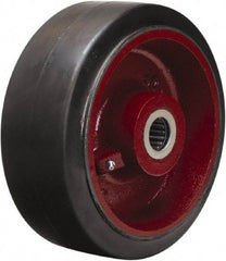 Hamilton - 10 Inch Diameter x 4 Inch Wide, Rubber on Cast Iron Caster Wheel - 1,400 Lb. Capacity, 4-1/4 Inch Hub Length, 1 Inch Axle Diameter, Straight Roller Bearing - USA Tool & Supply