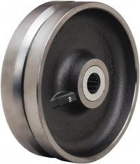 Hamilton - 10 Inch Diameter x 3 Inch Wide, Forged Steel Caster Wheel - 3,600 Lb. Capacity, 3-1/4 Inch Hub Length, 1 Inch Axle Diameter, Straight Roller Bearing - USA Tool & Supply