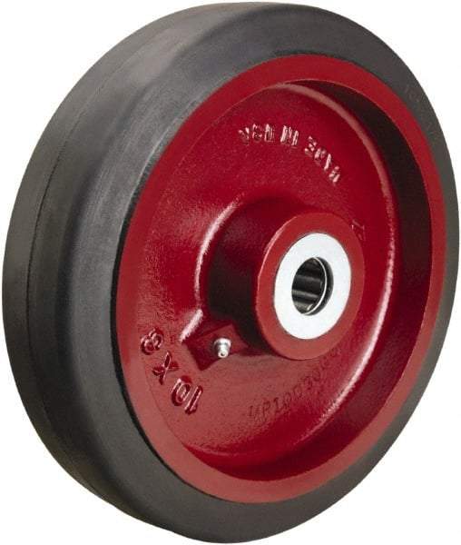 Hamilton - 10 Inch Diameter x 2-1/2 Inch Wide, Rubber on Cast Iron Caster Wheel - 790 Lb. Capacity, 3-1/4 Inch Hub Length, 1 Inch Axle Diameter, Straight Roller Bearing - USA Tool & Supply