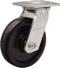 Hamilton - 6" Diam x 1-1/2" Wide x 7-1/2" OAH Top Plate Mount Swivel Caster - Phenolic, 550 Lb Capacity, Straight Roller Bearing, 4 x 4-1/2" Plate - USA Tool & Supply