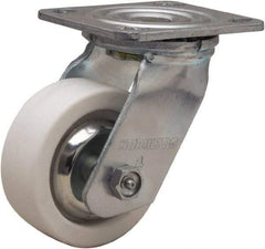 Hamilton - 4" Diam x 1-1/2" Wide x 5-5/8" OAH Top Plate Mount Swivel Caster - Polyolefin, 350 Lb Capacity, Delrin Bearing, 4 x 4-1/2" Plate - USA Tool & Supply