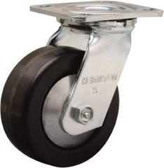 Hamilton - 5" Diam x 2" Wide x 6-1/2" OAH Top Plate Mount Swivel Caster - Phenolic, 900 Lb Capacity, Straight Roller Bearing, 4 x 4-1/2" Plate - USA Tool & Supply