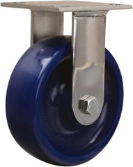 Hamilton - 6" Diam x 2" Wide x 7-1/2" OAH Top Plate Mount Rigid Caster - Polyurethane, 800 Lb Capacity, Delrin Bearing, 3-3/4 x 4-1/2" Plate - USA Tool & Supply