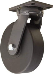 Hamilton - 10" Diam x 3" Wide x 12-1/2" OAH Top Plate Mount Swivel Caster - Nylon, 5,000 Lb Capacity, Precision Ball Bearing, 5-1/4 x 7-1/4" Plate - USA Tool & Supply