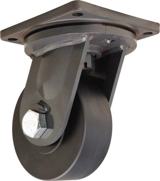 Hamilton - 8" Diam x 3" Wide x 11" OAH Top Plate Mount Swivel Caster - Nylon, 7,200 Lb Capacity, Precision Ball Bearing, 8-1/2 x 8-1/2" Plate - USA Tool & Supply