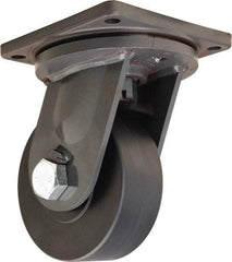 Hamilton - 8" Diam x 3" Wide x 11" OAH Top Plate Mount Swivel Caster - Nylon, 7,200 Lb Capacity, Precision Ball Bearing, 8-1/2 x 8-1/2" Plate - USA Tool & Supply