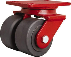 Hamilton - 4" Diam x 2" Wide x 5-5/8" OAH Top Plate Mount Swivel Caster - Nylon, 2,500 Lb Capacity, Sealed Precision Ball Bearing, 4-1/2 x 6-1/2" Plate - USA Tool & Supply