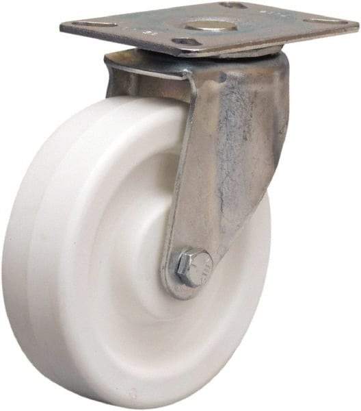 Hamilton - 5" Diam x 1-1/2" Wide x 6-1/16" OAH Top Plate Mount Swivel Caster - Polyolefin, 400 Lb Capacity, Plain Bore Bearing, 3-1/8 x 4-1/8" Plate - USA Tool & Supply