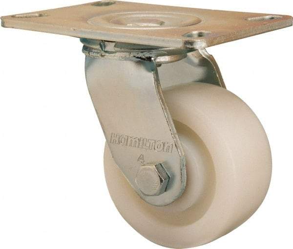 Hamilton - 4" Diam x 2" Wide x 5-5/8" OAH Top Plate Mount Swivel Caster - Nylon, 800 Lb Capacity, Sealed Precision Ball Bearing, 4-1/2 x 6-1/4" Plate - USA Tool & Supply