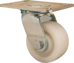 Hamilton - 4" Diam x 2" Wide x 5-5/8" OAH Top Plate Mount Swivel Caster - Nylon, 800 Lb Capacity, Sealed Precision Ball Bearing, 4-1/2 x 6-1/4" Plate - USA Tool & Supply