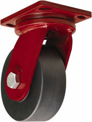 Hamilton - 8" Diam x 3" Wide x 10-1/2" OAH Top Plate Mount Swivel Caster - Nylon, 6,500 Lb Capacity, Sealed Precision Ball Bearing, 6-1/2 x 7-1/2" Plate - USA Tool & Supply