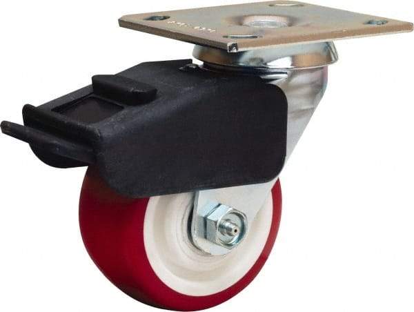 Hamilton - 4" Diam x 2" Wide x 5-5/8" OAH Top Plate Mount Swivel Caster - Polyurethane Mold on Polypropylene, 750 Lb Capacity, Straight Roller Bearing, 4 x 4-1/2" Plate - USA Tool & Supply