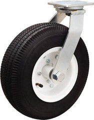 Hamilton - 12" Diam, Rubber Swivel Caster - 625 Lb Capacity, Top Plate Mount, 6-1/8" x 7-1/2" Plate, Precision Ball Bearing - USA Tool & Supply