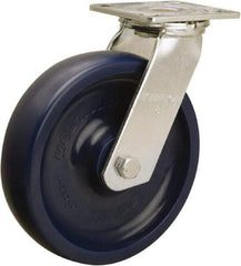 Hamilton - 8" Diam x 2" Wide x 9-1/2" OAH Top Plate Mount Swivel Caster - Polyurethane, 900 Lb Capacity, Sealed Precision Ball Bearing, 4 x 4-1/2" Plate - USA Tool & Supply
