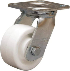 Hamilton - 4" Diam x 2" Wide x 5-5/8" OAH Top Plate Mount Swivel Caster - Polyolefin, 550 Lb Capacity, Delrin Bearing, 4 x 4-1/2" Plate - USA Tool & Supply