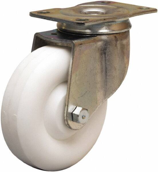 Hamilton - 4" Diam x 1-1/4" Wide x 5" OAH Top Plate Mount Swivel Caster - Polyolefin, 275 Lb Capacity, Plain Bore Bearing, 2-1/2 x 3-3/4" Plate - USA Tool & Supply