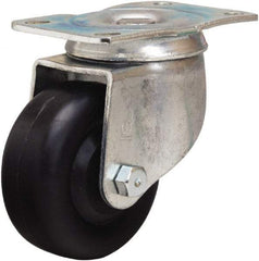 Hamilton - 3" Diam x 1-3/8" Wide x 4" OAH Top Plate Mount Swivel Caster - Polyolefin, 230 Lb Capacity, Plain Bore Bearing, 2-1/2 x 3-3/4" Plate - USA Tool & Supply