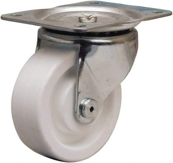 Hamilton - 4" Diam x 1-1/2" Wide x 5" OAH Top Plate Mount Swivel Caster - Polyolefin, 300 Lb Capacity, Plain Bore Bearing, 4 x 5-1/8" Plate - USA Tool & Supply