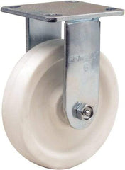 Hamilton - 6" Diam x 1-1/2" Wide x 7-1/2" OAH Top Plate Mount Rigid Caster - Polyolefin, 550 Lb Capacity, Delrin Bearing, 4 x 4-1/2" Plate - USA Tool & Supply