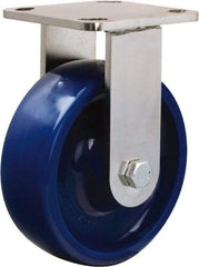 Hamilton - 6" Diam x 2" Wide x 7-1/2" OAH Top Plate Mount Rigid Caster - Polyurethane, 1,100 Lb Capacity, Stainless Steel Double Shielded Precision Ball Bearing, 4 x 4-1/2" Plate - USA Tool & Supply