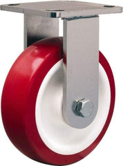 Hamilton - 6" Diam x 2" Wide x 7-1/2" OAH Top Plate Mount Rigid Caster - Polyurethane Mold on Polypropylene, 1,000 Lb Capacity, Delrin Bearing, 4 x 4-1/2" Plate - USA Tool & Supply