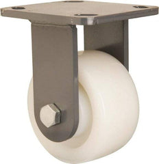 Hamilton - 4" Diam x 2" Wide x 5-5/8" OAH Top Plate Mount Rigid Caster - Nylon, Sealed Precision Ball Bearing, 4 x 4-1/2" Plate - USA Tool & Supply