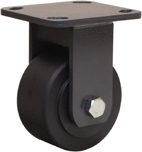 Hamilton - 4" Diam x 2" Wide x 5-5/8" OAH Top Plate Mount Rigid Caster - Nylon, 2,000 Lb Capacity, Sealed Precision Ball Bearing, 4 x 4-1/2" Plate - USA Tool & Supply