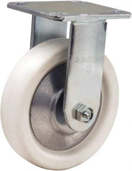 Hamilton - 6" Diam x 1-1/2" Wide x 7-1/2" OAH Top Plate Mount Rigid Caster - Polyolefin, 525 Lb Capacity, Delrin Bearing, 4 x 4-1/2" Plate - USA Tool & Supply