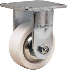 Hamilton - 4" Diam x 1-1/2" Wide x 5-5/8" OAH Top Plate Mount Rigid Caster - Polyolefin, 350 Lb Capacity, Delrin Bearing, 4 x 4-1/2" Plate - USA Tool & Supply