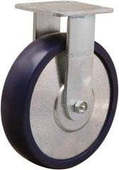 Hamilton - 8" Diam x 2" Wide x 9-1/2" OAH Top Plate Mount Rigid Caster - Polyurethane, 900 Lb Capacity, Sealed Precision Ball Bearing, 4 x 4-1/2" Plate - USA Tool & Supply