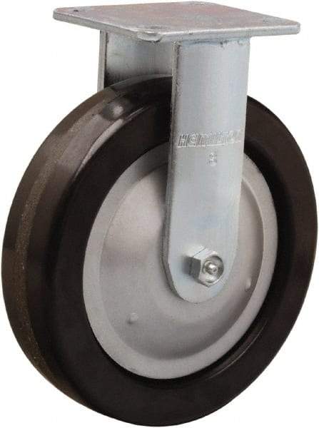 Hamilton - 8" Diam x 2" Wide x 9-1/2" OAH Top Plate Mount Rigid Caster - Phenolic, 1,250 Lb Capacity, Straight Roller Bearing, 4 x 4-1/2" Plate - USA Tool & Supply