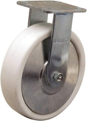 Hamilton - 8" Diam x 2" Wide x 9-1/2" OAH Top Plate Mount Rigid Caster - Polyolefin, 900 Lb Capacity, Delrin Bearing, 4 x 4-1/2" Plate - USA Tool & Supply