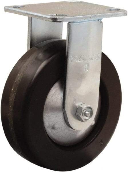 Hamilton - 6" Diam x 2" Wide x 7-1/2" OAH Top Plate Mount Rigid Caster - Phenolic, 900 Lb Capacity, Straight Roller Bearing, 4 x 4-1/2" Plate - USA Tool & Supply