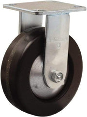 Hamilton - 6" Diam x 2" Wide x 7-1/2" OAH Top Plate Mount Rigid Caster - Phenolic, 900 Lb Capacity, Straight Roller Bearing, 4 x 4-1/2" Plate - USA Tool & Supply