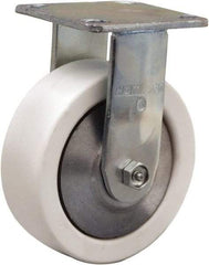 Hamilton - 6" Diam x 2" Wide x 7-1/2" OAH Top Plate Mount Rigid Caster - Polyolefin, 750 Lb Capacity, Delrin Bearing, 4 x 4-1/2" Plate - USA Tool & Supply
